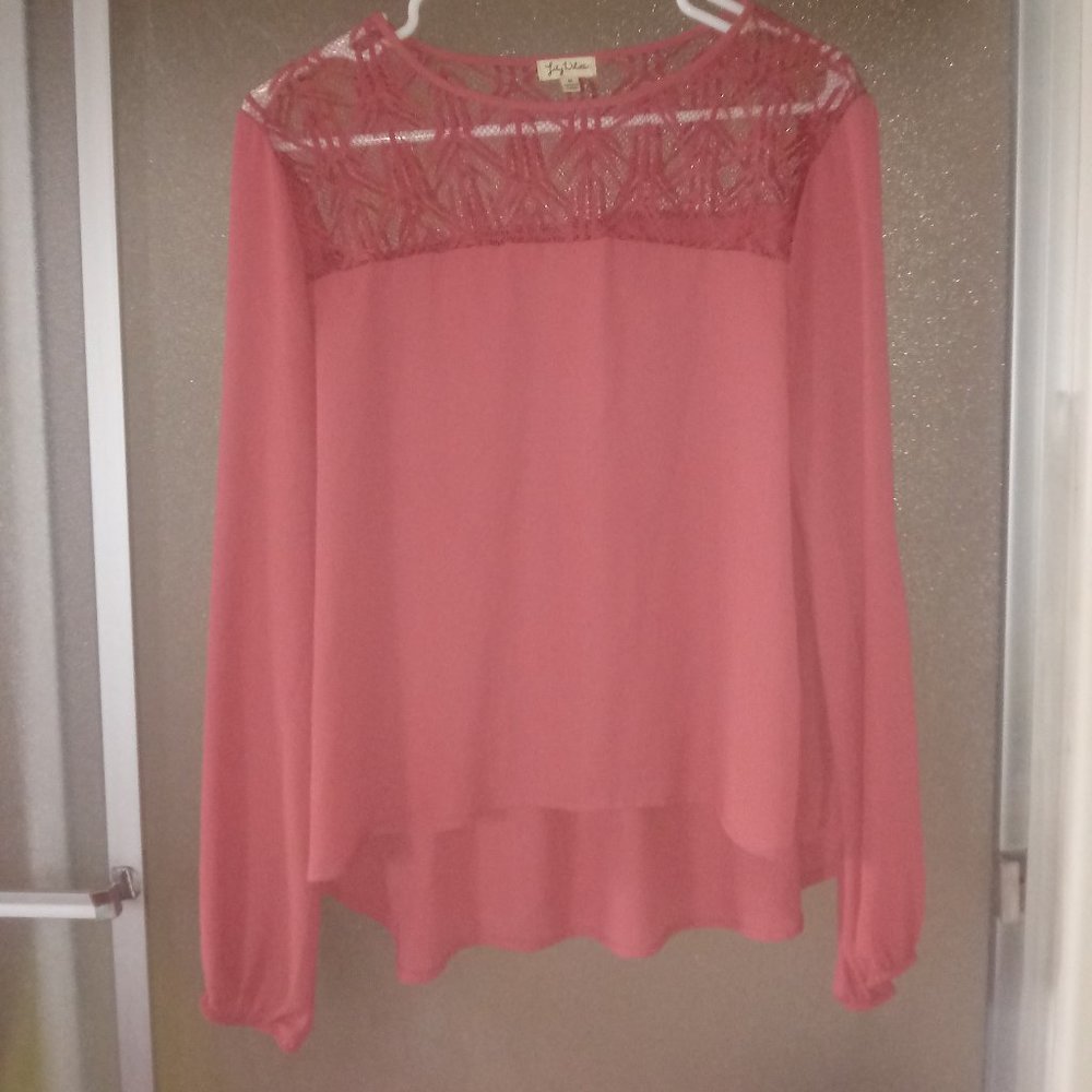 Lily White Long Sleeve Blouse Top